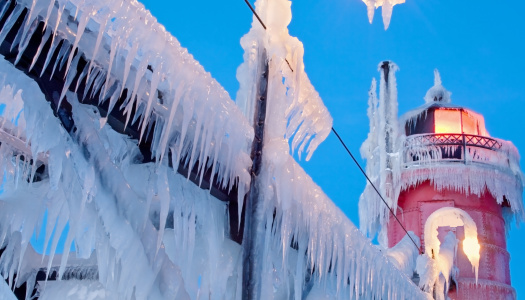 lighthouse in ice